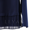 Kısa Piliseli Şifonlu İçlik- LYN03846 Lacivert