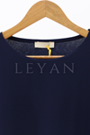 Kısa Piliseli Şifonlu İçlik- LYN03846 Lacivert