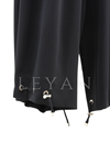 Sentez Paçası Kapsüllü Şalvar Pantolon- LYN03615 Siyah
