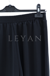 Sentez Paçası Kapsüllü Şalvar Pantolon- LYN03615 Siyah