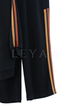 Orhan Store Şerit Detaylı Pantolonlu Takım- LYN03423 Siyah