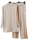 Orhan Store Şerit Detaylı Pantolonlu Takım- LYN03423 Bej