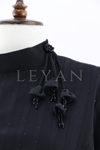 Fuat Gürşen Taş Baskılı Elbise- LYN03949 Siyah