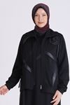 Behrem Kadife Detaylı Ceketli Elbise- LYN04034 Siyah