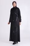 Behrem Kadife Detaylı Ceketli Elbise- LYN04034 Siyah
