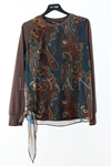 Fuat Gürşen Şal Desen İşlemeli Bluz- LYN03952 Kahve
