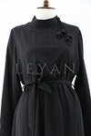 Fuat Gürşen Taş Baskılı Elbise- LYN03949 Siyah