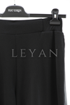 Fuat Gürşen Deri Şerit Detaylı Pantolon- LYN04032 Siyah
