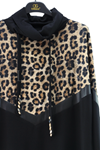 Orhan Store Leopar Detaylı Tunik- LYN03264 Siyah