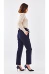 Sentez Beli Lastikli Kumaş Pantolon- LYN02048 Lacivert