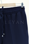 Sentez Beli Lastikli Kumaş Pantolon- LYN02048 Lacivert