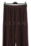 Sentez Taşlı İspanyol Pantolon- LYN04179 Kahve