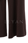 Sentez Taşlı İspanyol Pantolon- LYN04179 Kahve