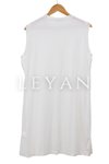 Pilise Detaylı Kolsuz Tunik- LYN01415   Ekru