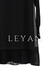 Pilise Detaylı Uzun Kollu Tunik- LYN01423  Siyah