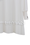 Pilise Detaylı Uzun Kollu Tunik- LYN01423  Ekru