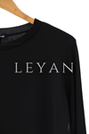 Pilise Detaylı Uzun Kollu Tunik- LYN01423  Siyah