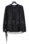 Fuat Gürşen Pul Payetli Bluz- LYN04184 Siyah