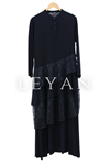 LYN01467 Küpürlü Viscon Elbise Siyah