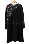 Müsemma Merve Puantiyeli Tunik- LYN02708 Siyah