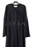 Dule Çiçek Detaylı Ferace- LYN04209 Siyah