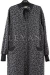 Dule Simli Leopar Desen Kap- LYN04208 Antrasit