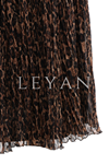Sentez Leopar Kırıştırma Etek- LYN04201 Kahve