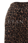 Sentez Leopar Kırıştırma Etek- LYN04201 Kahve