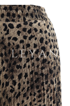 Sentez Leopar Kırıştırma Etek- LYN04201 Camel