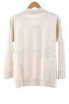 Mutlu Ertan Gömlek Yaka Triko Bluz- LYN02796 Taş