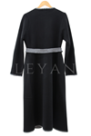 Kemerli Triko Ceket- LYN03283 Gri