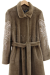 Fuat Gürşen Kolu İşlemeli Angora Kaban-LYN03266 Camel