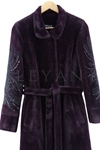 Fuat Gürşen Kolu İşlemeli Angora Kaban-LYN03266 Bordo
