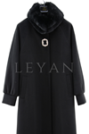 Orhan Store Kürk Detaylı Kaban/ LYN03079 Siyah