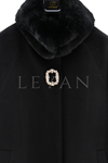Orhan Store Kürk Detaylı Kaban/ LYN03079 Siyah