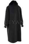 Orhan Store Kürk Detaylı Kaban/ LYN03079 Siyah