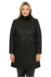 Safir Kürk Detaylı Şişme Mont- LYN03240 Siyah