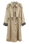 Nuss Astarı Desenli Trençkot- LYN04237 Camel