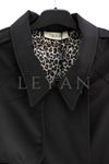 Dule Leopar Desenli Trençkot- LYN04250 Siyah