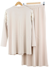 Orhan Store Peluş Detaylı Takım- LYN03089 Bej