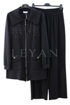 Orhan Store İşleme Detaylı Takım- LYN04258 Siyah