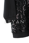Orhan Store Fileli Payetli Tunik- LYN04273 Siyah