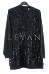 Orhan Store Fileli Payetli Tunik- LYN04273 Siyah