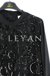 Orhan Store Fileli Payetli Tunik- LYN04273 Siyah