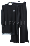 Orhan Store Şifon Detaylı Takım- LYN04292 Siyah