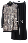 Orhan Store Leoparlı Taşlı Takım- LYN04230 Siyah