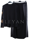 Orhan Store Derili Jakarlı Takım- LYN04315 Siyah
