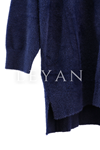 Nuss Boncuk İşlemeli Tunik- LYN04326 Lacivert
