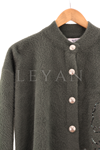 Nuss İşleme Detaylı Hırka- LYN04327 Haki