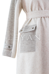 Orhan Store Triko Detaylı Kaban- LYN04339 Ekru